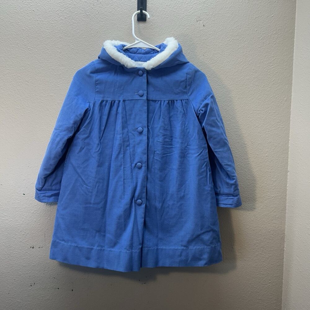 Vintage Girls 1960s Coat Button Jacket Swing Pea Fischel‎ Johnston Size 5-6